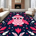 thumbnail image 1 of ODIKA 3'x5' Machine Washable Non-Slip Area Rug, Christmas Themed Owl Punch Needle Kit Holiday Embroidery Starter High Traffic Rug, Pink, 730718, 1 of 7