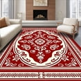 thumbnail image 1 of ODIKA 3'x5' Machine Washable Non-Slip Area Rug, Classic Entertainment Venue Inspired Damask High Traffic Rug, Red, 517959, 1 of 7