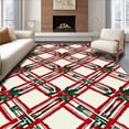 thumbnail image 1 of ODIKA 3'x5' Machine Washable Non-Slip Area Rug, Classic Holiday Plaid Tartan with Holly Berry High Traffic Rug, Red, 624994, 1 of 7