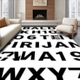 thumbnail image 1 of ODIKA 3'x5' Machine Washable Non-Slip Area Rug, Classroom Alphabet Chart Typography High Traffic Rug with Pad, Black, 696698, 1 of 8
