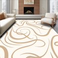 thumbnail image 1 of ODIKA 3'x5' Machine Washable Non-Slip Area Rug, Cloud Swirl Abstract Fuzzy Floor with Dreamy Wave High Traffic Rug, Beige, 475971, 1 of 7
