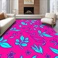 thumbnail image 1 of ODIKA 3'x5' Machine Washable Non-Slip Area Rug, Color Splash Botanical with Interlocking Leaf and Petal Motifs Artistic Style High Traffic Rug with Pad, Pink, 646391, 1 of 8