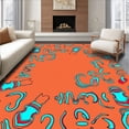thumbnail image 1 of ODIKA 3'x5' Machine Washable Non-Slip Area Rug, Colorful ABC Ocean Adventure with Marine Life and Educational Letters High Traffic Rug with Pad, Orange, 698419, 1 of 8