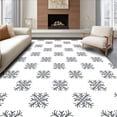thumbnail image 1 of ODIKA 3'x5' Machine Washable Non-Slip Area Rug, Compact Skirt Featuring Delicate Snowflake Motifs High Traffic Rug, White, 739026, 1 of 7