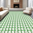 thumbnail image 1 of ODIKA 3'x5' Machine Washable Non-Slip Area Rug, Contemporary Grid Layout with Overlapping and Bands in Rhythmical High Traffic Rug with Pad, Green, 709549, 1 of 8