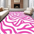 thumbnail image 1 of ODIKA 3'x5' Machine Washable Non-Slip Area Rug, Contemporary Interlocking Waves with Bold Abstract Symbols High Traffic Rug with Pad, Pink, 495227, 1 of 8