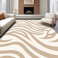thumbnail image 1 of ODIKA 3'x5' Machine Washable Non-Slip Area Rug, Contemporary Swirl with Flowing Artistic Design High Traffic Rug, Beige, 664482, 1 of 7