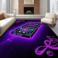 thumbnail image 1 of ODIKA 3'x5' Machine Washable Non-Slip Area Rug, Cosmic Console Galactic Buttons Futuristic Electronic Player High Traffic Rug with Pad, Pink, 579951, 1 of 8