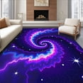 thumbnail image 1 of ODIKA 3'x5' Machine Washable Non-Slip Area Rug, Cosmic Nebula Swirl with Starfield Constellation Design High Traffic Rug with Pad, Purple, 440711, 1 of 8