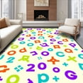 thumbnail image 1 of ODIKA 3x5 Machine Washable Non-Slip Area Rug, Counting Numbers Interactive Floor with Mathematical Symbol Graphics High Traffic Rug with Pad, Beige, 694725, 1 of 8