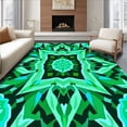 thumbnail image 1 of ODIKA 3'x5' Machine Washable Non-Slip Area Rug, Crystalline Facet Jewel Tone Kaleidoscopic High Traffic Rug, Green, 660163, 1 of 7