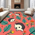 thumbnail image 1 of ODIKA 3'x5' Machine Washable Non-Slip Area Rug, Cute Forest Hedgehog DIY Kit Featuring Adorable Animal Design High Traffic Rug with Pad, Red, 619608, 1 of 8