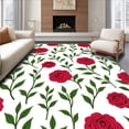 thumbnail image 1 of ODIKA 3'x5' Machine Washable Non-Slip Area Rug, DIY Embroidery Pillow Enchanted Garden Rose Vine Stitching Design High Traffic Rug, Red, 642733, 1 of 7