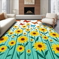 thumbnail image 1 of ODIKA 3'x5' Machine Washable Non-Slip Area Rug, DIY Meadow Pillow Cushion Yarn Hook Embroidery High Traffic Rug with Pad, Yellow, 742806, 1 of 8