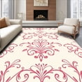 thumbnail image 1 of ODIKA 3'x5' Machine Washable Non-Slip Area Rug, Damask Swirl Heirloom Luxurious Artistic Creation High Traffic Rug with Pad, Pink, 541703, 1 of 8