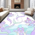 thumbnail image 1 of ODIKA 3'x5' Machine Washable Non-Slip Area Rug, Delightful Seascape Washroom Accessories With Mermaid High Traffic Rug with Pad, Purple, 720700, 1 of 8