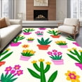 thumbnail image 1 of ODIKA 3'x5' Machine Washable Non-Slip Area Rug, Desert Bloom Succulent Garden with Vibrant Florals High Traffic Rug, Pink, 721901, 1 of 7