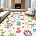 thumbnail image 1 of ODIKA 3'x5' Machine Washable Non-Slip Area Rug, Developmental Language Discovery With Fun Illustrated High Traffic Rug, Pink, 689060, 1 of 7