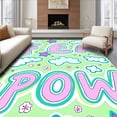 thumbnail image 1 of ODIKA 3'x5' Machine Washable Non-Slip Area Rug, Doodle Art Letter Collage Featuring Fun Shapes and Imaginative Borders High Traffic Rug with Pad, Green, 686692, 1 of 8