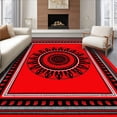 thumbnail image 1 of ODIKA 3'x5' Machine Washable Non-Slip Area Rug, Dreamcatcher Web Enchantment Essence Artwork High Traffic Rug with Pad, Red, 709938, 1 of 8