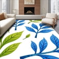 thumbnail image 1 of ODIKA 3'x5' Machine Washable Non-Slip Area Rug, Dreamscape Foliage Array with Fluid Watercolor Flourishes High Traffic Rug, Blue, 470319, 1 of 7