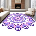 thumbnail image 1 of ODIKA 3x5 Machine Washable Non-Slip Area Rug, Dreamscape Petal Medallion with Interlocking Motif High Traffic Rug with Pad, Purple, 566769, 1 of 8