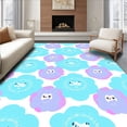 thumbnail image 1 of ODIKA 3'x5' Machine Washable Non-Slip Area Rug, Dreamy Cloudscape Interlocking Cartoon with Pastel Hues High Traffic Rug with Pad, Blue, 727673, 1 of 8