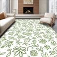 thumbnail image 1 of ODIKA 3'x5' Machine Washable Non-Slip Area Rug, Eclectic Boho with Layered Floral and Leaf Shapes High Traffic Rug with Pad, Green, 552420, 1 of 8