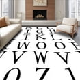 thumbnail image 1 of ODIKA 3'x5' Machine Washable Non-Slip Area Rug, Educational Letter Grid Typography Design High Traffic Rug with Pad, Black, 696694, 1 of 8
