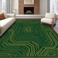thumbnail image 1 of ODIKA 3'x5' Machine Washable Non-Slip Area Rug, Electronic Circuit Board Maze Pathway Artistic High Traffic Rug, Green, 583431, 1 of 7