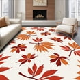thumbnail image 1 of ODIKA 3'x5' Machine Washable Non-Slip Area Rug, Elegant Falling Leaves Artistic Seasonal Accent High Traffic Rug with Pad, Orange, 602610, 1 of 8