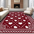 thumbnail image 1 of ODIKA 3'x5' Machine Washable Non-Slip Area Rug, Elegant Floor Protection Adornment Decorative Base High Traffic Rug, Red, 631575, 1 of 7