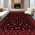 thumbnail image 1 of ODIKA 3'x5' Machine Washable Non-Slip Area Rug, Elegant Floral Enchanting Sophisticated High Traffic Rug with Pad, Black, 616788, 1 of 8