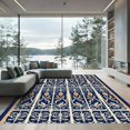 thumbnail image 1 of ODIKA 3'x5' Machine Washable Non-Slip Area Rug, Elegant Floral Motif in Vibrant Navy Tones High Traffic Rug, Blue, 923092, 1 of 7