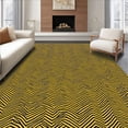 thumbnail image 1 of ODIKA 3'x5' Machine Washable Non-Slip Area Rug, Elegant Herringbone with Contrasting Shadow Effect High Traffic Rug, Yellow, 525770, 1 of 7