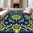 thumbnail image 1 of ODIKA 3'x5' Machine Washable Non-Slip Area Rug, Elegant Holiday Burst Absorbent Floor Pair High Traffic Rug, Blue, 622744, 1 of 7