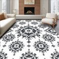 thumbnail image 1 of ODIKA 3'x5' Machine Washable Non-Slip Area Rug, Elegant Rugscape Interlocking Medallion Mosaic High Traffic Rug, Black, 703272, 1 of 7