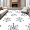 thumbnail image 1 of ODIKA 3'x5' Machine Washable Non-Slip Area Rug, Elegant Snowflake Holiday Tree Base Decoration High Traffic Rug, White, 746182, 1 of 7