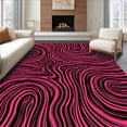 thumbnail image 1 of ODIKA 3'x5' Machine Washable Non-Slip Area Rug, Elegant Swirl Contemporary Accent Decorative Artistic High Traffic Rug, Pink, 579914, 1 of 7
