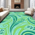 thumbnail image 1 of ODIKA 3'x5' Machine Washable Non-Slip Area Rug, Elegant Swirling Paisley Botanical Whimsical Transitional Motif High Traffic Rug, Green, 662270, 1 of 7