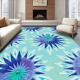 thumbnail image 1 of ODIKA 3'x5' Machine Washable Non-Slip Area Rug, Elegant Watercolor Transitional Faded Ornamental Motif High Traffic Rug with Pad, Blue, 662507, 1 of 8