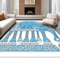 thumbnail image 1 of ODIKA 3'x5' Machine Washable Non-Slip Area Rug, Elephant DIY Needlecraft Project Artisan Crafting High Traffic Rug with Pad, Blue, 643709, 1 of 8
