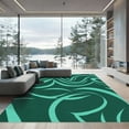 thumbnail image 1 of ODIKA 3'x5' Machine Washable Non-Slip Area Rug, Emerald Serpent Textured High Traffic Rug with Pad, Green, 927958, 1 of 8