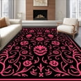 thumbnail image 1 of ODIKA 3'x5' Machine Washable Non-Slip Area Rug, Enchanted Botanical Nightmare Mystical Artistic Creation High Traffic Rug with Pad, Pink, 728147, 1 of 8