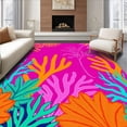 thumbnail image 1 of ODIKA 3'x5' Machine Washable Non-Slip Area Rug, Enchanted Coral Reef Garden Fiber Art Stitching Project High Traffic Rug with Pad, Pink, 726053, 1 of 8