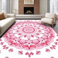 thumbnail image 1 of ODIKA 3'x5' Machine Washable Non-Slip Area Rug, Enchanted Decorative Meditation Zen Floor Art High Traffic Rug, Pink, 710103, 1 of 7