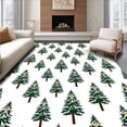 thumbnail image 1 of ODIKA 3'x5' Machine Washable Non-Slip Area Rug, Enchanted Evergreen Forest Seasonal Celebration Accent High Traffic Rug, Green, 627065, 1 of 7