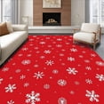 thumbnail image 1 of ODIKA 3'x5' Machine Washable Non-Slip Area Rug, Enchanted Flurry Seasonal Joyful Celebration Adornment High Traffic Rug, Red, 606035, 1 of 7