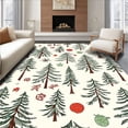 thumbnail image 1 of ODIKA 3'x5' Machine Washable Non-Slip Area Rug, Enchanted Forest Floor Rustic Winter Decoration High Traffic Rug with Pad, Ivory, 627379, 1 of 8