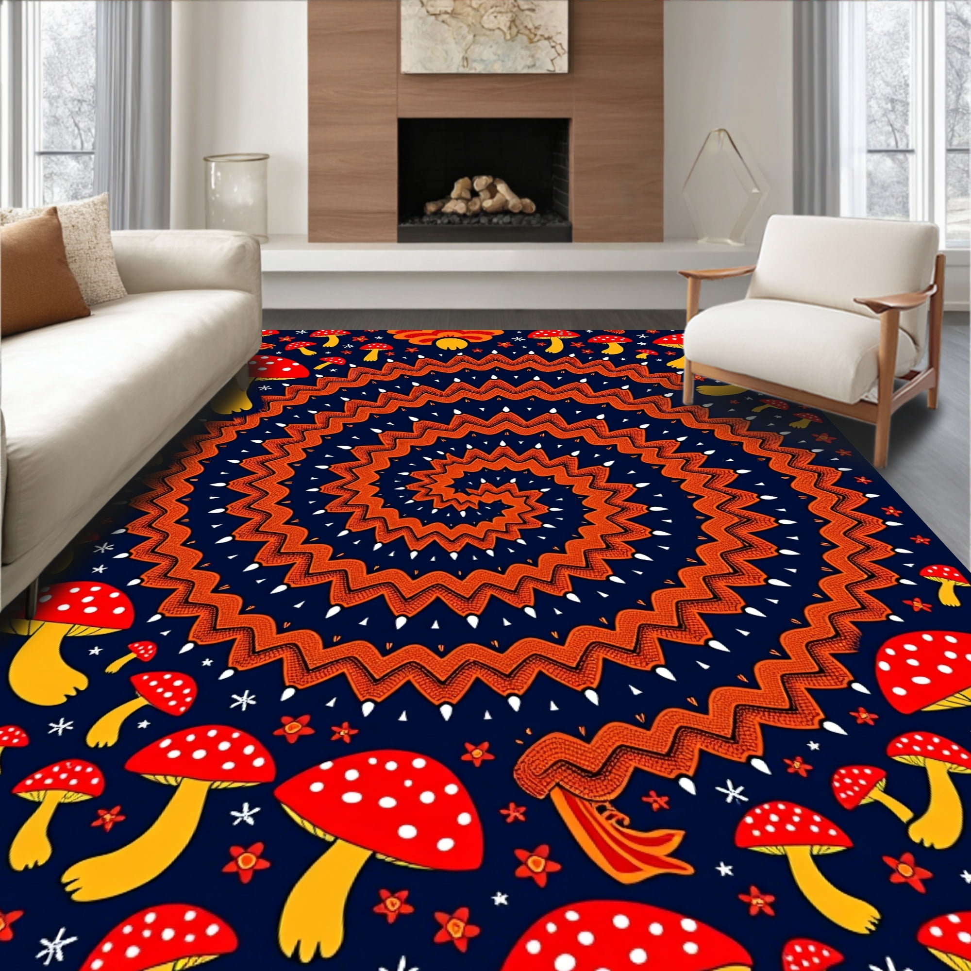 Enchanted Rug ODIKA 3'x5' Machine Washable Non-Slip Area Rug, Enchanted Forest ...
